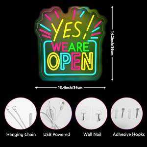 Enseignes Néon Ouvertes Dimmable Alimenté par USB Grand OUI <span class=keywords><strong>NOUS</strong></span> <span class=keywords><strong>SOMMES</strong></span> OUVERTS Enseigne Néon Led CUSTOM LED NEON LIGHTS - Product Image 5