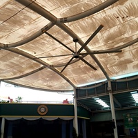 Ventilateur de plafond industriel HVLS à 6 pales de 20 pieds avec moteur et boîte de vitesses à aimant permanent sans balais 220V/380V Garantie de 3 ans