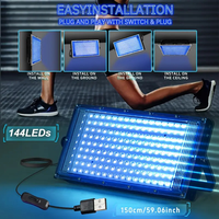 Machine de solarium professionnelle sans UV Design bleu moderne Source de lumière LED lit de bronzage Salon de maison lampadaires faciaux en aluminium