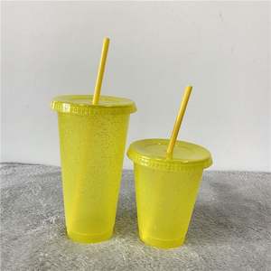 Gobelets réutilisables en plastique acrylique mat à double paroi de 24 oz, colorés, pour boissons froides en vrac, avec couvercle et paille - Product Image 5