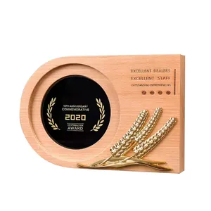 Targhe in legno premio Souvenir trofeo scudo in legno Logo personalizzato in rilievo