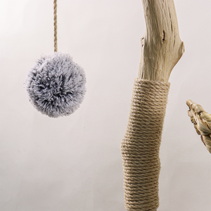 شكل فريد جميل خشبي برج شجرة القط دائم طبيعي أثاث شجرة القط مع حبل الجوت - Product Image 6