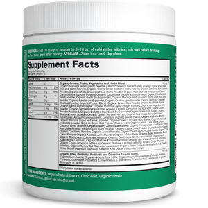 Biologisch Supergreens Poeder 70 + Superfoods Drinken Mix Fruit, Groenten, Spirulina, Chlorella, Pre & Probiotica, Spijsverteringsenzymen - Product Image 4