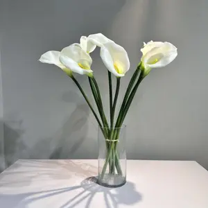 En gros Artificielle Latex calla Lily fleur longue tige décoration fleur mariage bureau à domicile