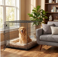 35 #   Cages pour animaux de compagnie pliables en métal de haute qualité, personnalisables, anti-rouille, avec plateau amovible, faciles à nettoyer, durables, pour intérieur et extérieur, vente en gros