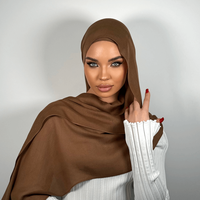 Écharpe Hijab personnalisé doux léger double points en rayonne de bambou viscose modal Hijab uni en coton châle pour femmes musulmanes