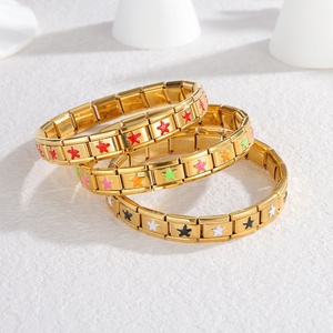 Butterfly Italian Chain Sweatproof Enamel Trendy Gold Plated Stainless Steel Fashion Cuff <b>Bracelets</b> <b>Bangles</b> for Women Wholesale - Product Image 3