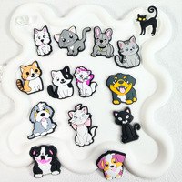Porte-clés en PVC de dessin animé chat et chien, breloque pour clés de voiture et pendentif de sac à dos - Fabriqué en Chine