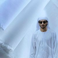 Tissu Toyobo marocain en polyester 100% filé uni blanc Chine pour hommes