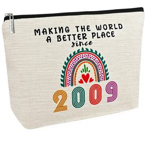 Regalo de 17 Años para Chicas - Bolsa de Viaje para <span class=keywords><strong>Maquillaje</strong></span> y Cosméticos, Material de Toalla, Estilo Moderno y Divertido - Product Image 1