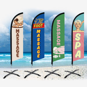 Drapeau publicitaire en polyester imprimé numériquement, style entreprise personnalisé, pour <span class=keywords><strong>massage</strong></span> des pieds, spa, promotion <span class=keywords><strong>de</strong></span> bien-être en extérieur, poteaux non inclus - Product Image 2