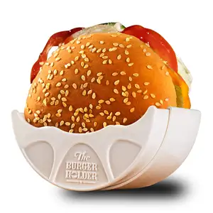 格納式の再利用可能なハンバーガーサンドイッチバーガーホルダー調節可能な衛生的なオリジナルバーガーホルダー衛生的な再利用可能なハンバーガー