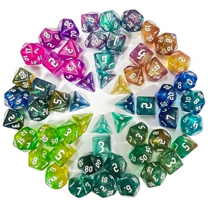 Unique Sickle Font Glitter Chameleon <span class=keywords><strong>Color</strong></span> mezclado Acrílico Dados Poliédricos Juego de rol Juego de dados DND para mazmorras y dragones - Product Image 1