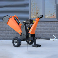 Broyeur de bois à essence 15HP GS120, capacité de 120 mm (4,7 po), broyeur de branches d'arbres avec barre de remorquage standard pour ATV et tracteur