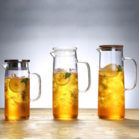 Vente en gros de théière de voyage de grande capacité 64 oz 1800 ml, bouilloire à haute résistance thermique, pichet à eau en verre écologique