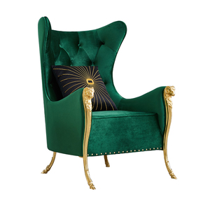 High End Luxury Leisure Living Room <strong>Wingback</strong> Sofa <strong>Chair</strong> Italian Design Gold Metal <strong>Arm</strong> <strong>Chair</strong> - Product Image 3