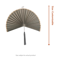 Éventail mural en bambou, Décoration murale en brins rayonnants avec pompon, Décoration sur mesure, Vente en gros OEM, Décoration murale en bambou
