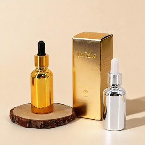 Botellas de Vidrio <span class=keywords><strong>Boston</strong></span> Vacías Esmeriladas Blancas con Gotero para Cosméticos, Esencias, Perfumes y Aceites, con Patrón Impreso, 15ml 30ml, Muestra Gratis - Product Image 3