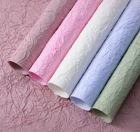 Lot de 5 feuilles de papier texturé pierre pour emballage floral et fournitures de fleuriste, papier crépon marbré pour emballage cadeau