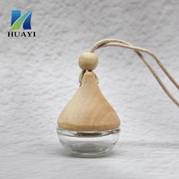 Bouteille de parfum vide en verre blanc de 6 ml avec couvercle en forme de goutte d'eau breveté HuaYi, diffuseur d'air frais pour voiture, à suspendre au rétroviseur
