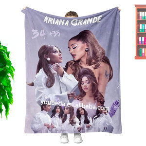 Nouvelle arrivée 2024, couverture personnalisée bon marché d'usine, design populaire, chanteuse <span class=keywords><strong>Ariana</strong></span> Grande, couverture chaude et confortable pour cadeau - Product Image 5