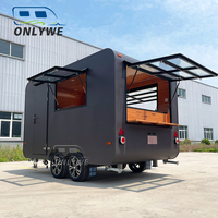 Trailer de Comida Móvel Personalizado Onlywe para Churrasco, Carrinho de Café, Hot Dog e Sorvete, Totalmente Equipado