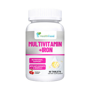 Comprimés de Multivitamines + Fer à Marque Blanche pour l'Énergie et la Vitalité (Vitamine C) – Comprimés à Croquer Multivitamines et Fer - Product Image 1