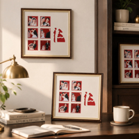 Cadre photo décoratif pour la maison, en plastique léger, style rétro, pour documents commémoratifs d'anniversaire de mariage, A4 A3, personnalisable avec impression UV