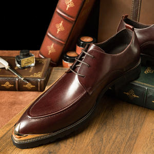 Dernières chaussures décontractées antidérapantes chaussures habillées à lacets personnalisées semelle en caoutchouc chaussures en cuir pour hommes vente en gros - Product Image 2