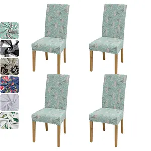 नरम लोचदार कुर्सी भोजन कवर पैटर्न, स्पैन्डेक्स भोज कुर्सी सीट संरक्षण मुद्रित फूल कपड़े तस्वीर के साथ कुर्सी को शामिल किया गया