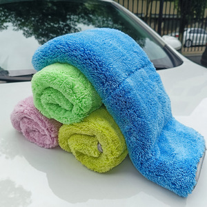 Toalla de doble cara de lana coralina para lavado de coches, 45x38 cm, absorbente y de secado rápido para limpieza de automóviles - Product Image 1