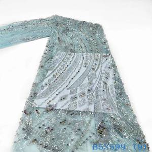 Net Sequin Lace With Beads and Pearls for Weddings and <strong>Queues</strong> - Product Image 5