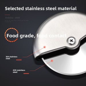 Cortador de <span class=keywords><strong>Pizza</strong></span> de Acero Inoxidable con Cuchilla Giratoria de Una Sola Rueda, Cuchillo para Cortar Masa de <span class=keywords><strong>Pizza</strong></span>, Pasteles Redondos, Utensilio de Cocina - Product Image 4