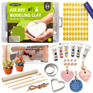 500g Customized Kids DIY Non-Toxic Educational Modeling Clay Pottery Set Air Hardening Pottery Kit