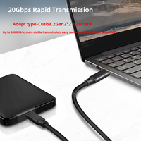 Kabel USB-C ke C-C 100W PD 5A 3m USB 3.2 Gen 2 Transfer Video & Data 4K untuk Pemindai Barcode/VR/MacBook/Laptop