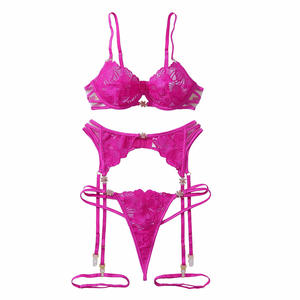 2025年 レディース セクシー下着 ランジェリーセット 花柄刺繍ブラ レース装飾 ライトコントロールパンティー コンボ - Product Image 5