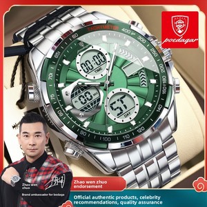 <span class=keywords><strong>Montre</strong></span> à quartz multifonction pour homme <span class=keywords><strong>Poedagar</strong></span> E108, en acier inoxydable de luxe, avec alarme, calendrier et luminescence - Product Image 5