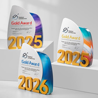 Trophée en cristal personnalisé avec impression couleur numérique avancée 2026 pour événements d'entreprise et célébrations d'anniversaire