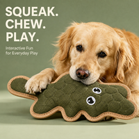 Jouet pour chien en peluche couineur avec surface texturée 3D, styles os et crocodile