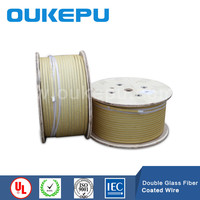 Double fil de cuivre plat enduit de fibre de verre