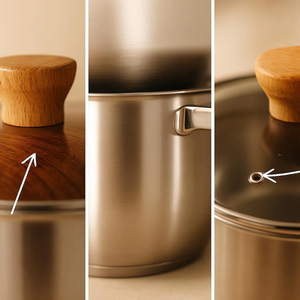 New Luxury <span class=keywords><strong>Cookware</strong></span> Set 12-mảnh thép không gỉ <span class=keywords><strong>Cookware</strong></span> Set với tay cầm bằng gỗ và kính nắp cao cấp kim loại đồ dùng nhà bếp - Product Image 3