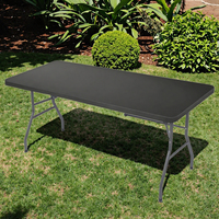 Table pliante portable en HDPE et fer de 180 cm, légère, en plastique recyclé, banc de pique-nique pour l'extérieur et la salle de bain
