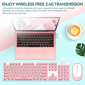 Ensemble clavier et souris sans fil au design punk mécanique, pour le bureau, les affaires, les filles - Product Image 4