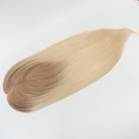 Double Drawn Ombre Blonde 5*6.5 Mono Toppers PE57 16 "a Range 130% Densité Respirant Durable Can Free Part