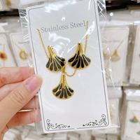 Groothandel RVS Emaille Bloem Vlinder Hart Fruit Schelp Oorbellen Set met bijpassende hanger ketting sieraden voor vrouwen