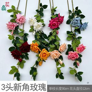 Bouquet de roses artificielles en soie, fleurs imperméables, décoration de mariage et de maison, style moderne, origine Turquie - Product Image 4