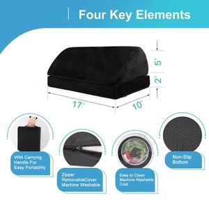 कार्य कार्यालय डेस्क के नीचे डेस्क के लिए पैर आराम से पैर के पत्थर एर्गोनोमिक एडजस्टेबल मेमोरी फोम फुटरेस्ट - Product Image 2