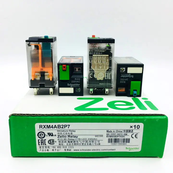 Stok Baru Relai Harmoni Industri 6A 50/60Hz 230VAC RXM4AB2P7 Miniatur Relay Plug-In