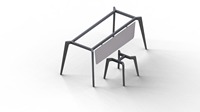 Nouvelle Arrivée Ensemble de Bureau Exécutif Moderne Simple et Durable en Mélaminé avec Pieds Métalliques et Table d'Appoint