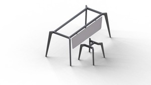 New Arrival Executive Office Desk Set Melamine Particle Board Metal Leg <b>Workstation</b> With Side Table For Office Use - Product Image 4